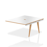 Oslo 1200mm Back to Back Extension Kit White Top Natural Wood Edge White Frame OSL0100 DD